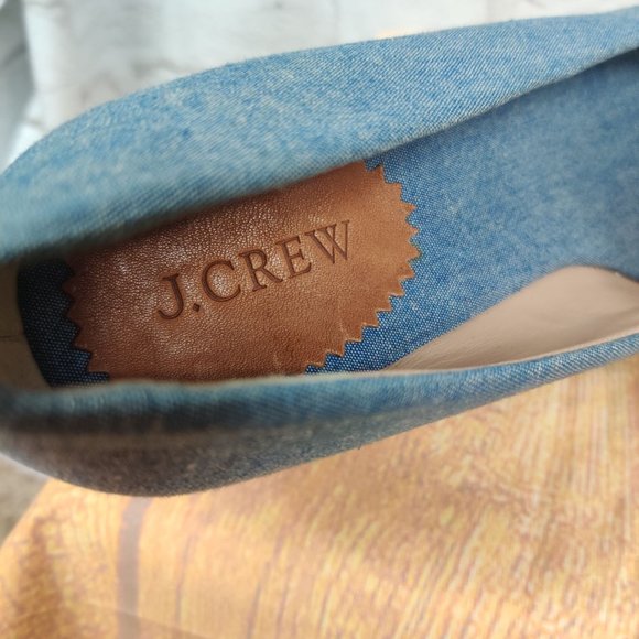 J. Crew Factory Blue Espadrille Wedges - Picture 6 of 8